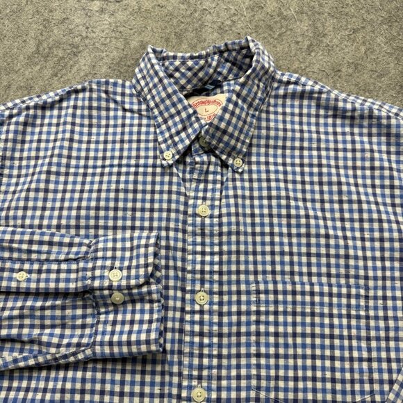 Brooks Brothers Other - Brooks Brothers Oxford Button-Down Shirt Men L Blue Check Gingham OCBD 44"